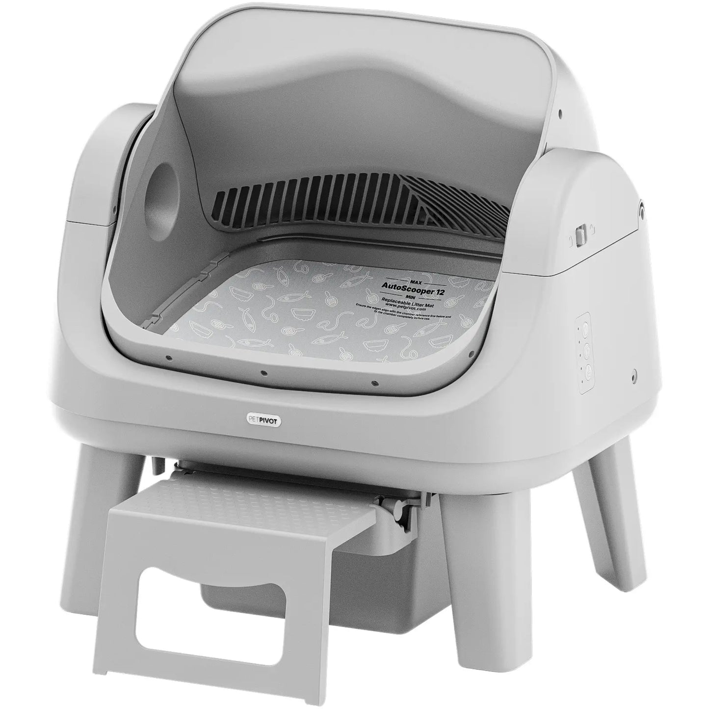 Petpivot Autoscooper 12 Lite Open Top Self-Cleaning Cat Litter Box with Advanced Safety Sensors and Senior Cat Access Features
