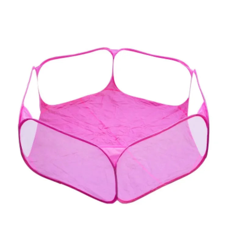 Transparent Portable Pet Playpen - Folding Tent for Dogs, Cats, Hamsters, Rabbits, and Guinea Pigs