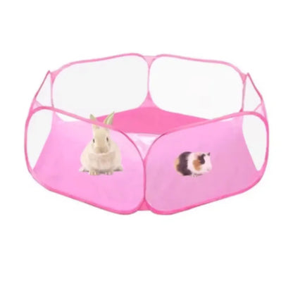 Transparent Portable Pet Playpen - Folding Tent for Dogs, Cats, Hamsters, Rabbits, and Guinea Pigs