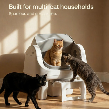Petpivot Autoscooper 12 Lite Open Top Self-Cleaning Cat Litter Box with Advanced Safety Sensors and Senior Cat Access Features