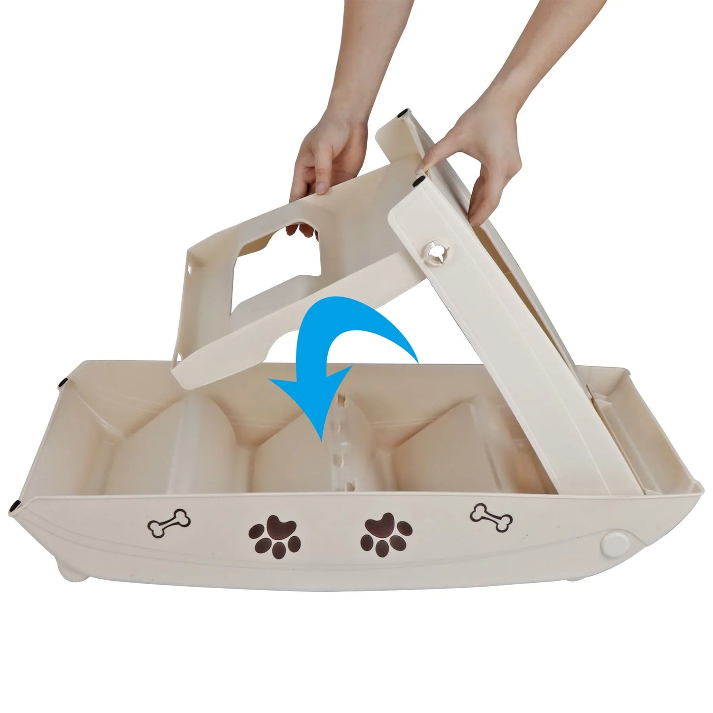 Foldable 4-Step Plastic Pet Stairs for Small Dogs with Non-Slip Paw Pads and Easy-Climb Design for Safe Access to Elevated Surfaces