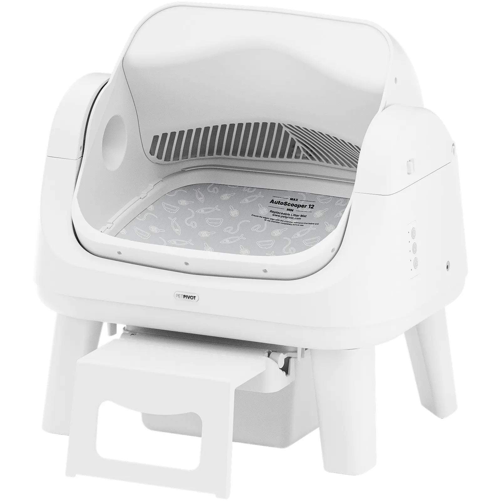 Petpivot Autoscooper 12 Lite Open Top Self-Cleaning Cat Litter Box with Advanced Safety Sensors and Senior Cat Access Features