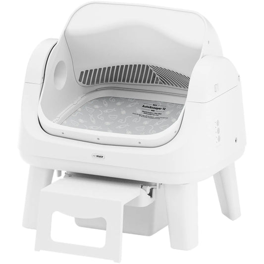Petpivot Autoscooper 12 Lite Open Top Self-Cleaning Cat Litter Box with Advanced Safety Sensors and Senior Cat Access Features