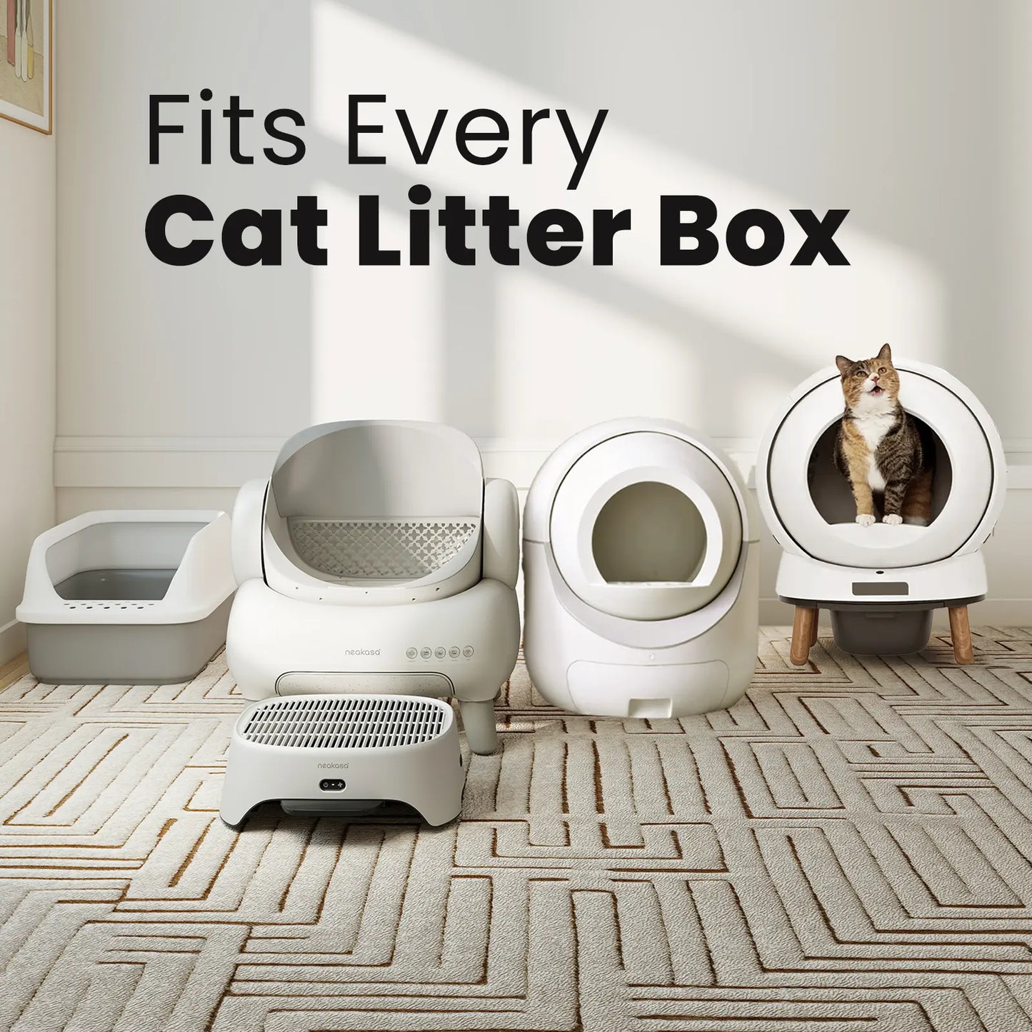 Neakasa Airstep Pet Air Purifier with Three Modes for Odor, Dust, and Pet Hair Control - Compatible with M1 Plus, M1 Lite, and Most Automatic and Traditional Litter Boxes