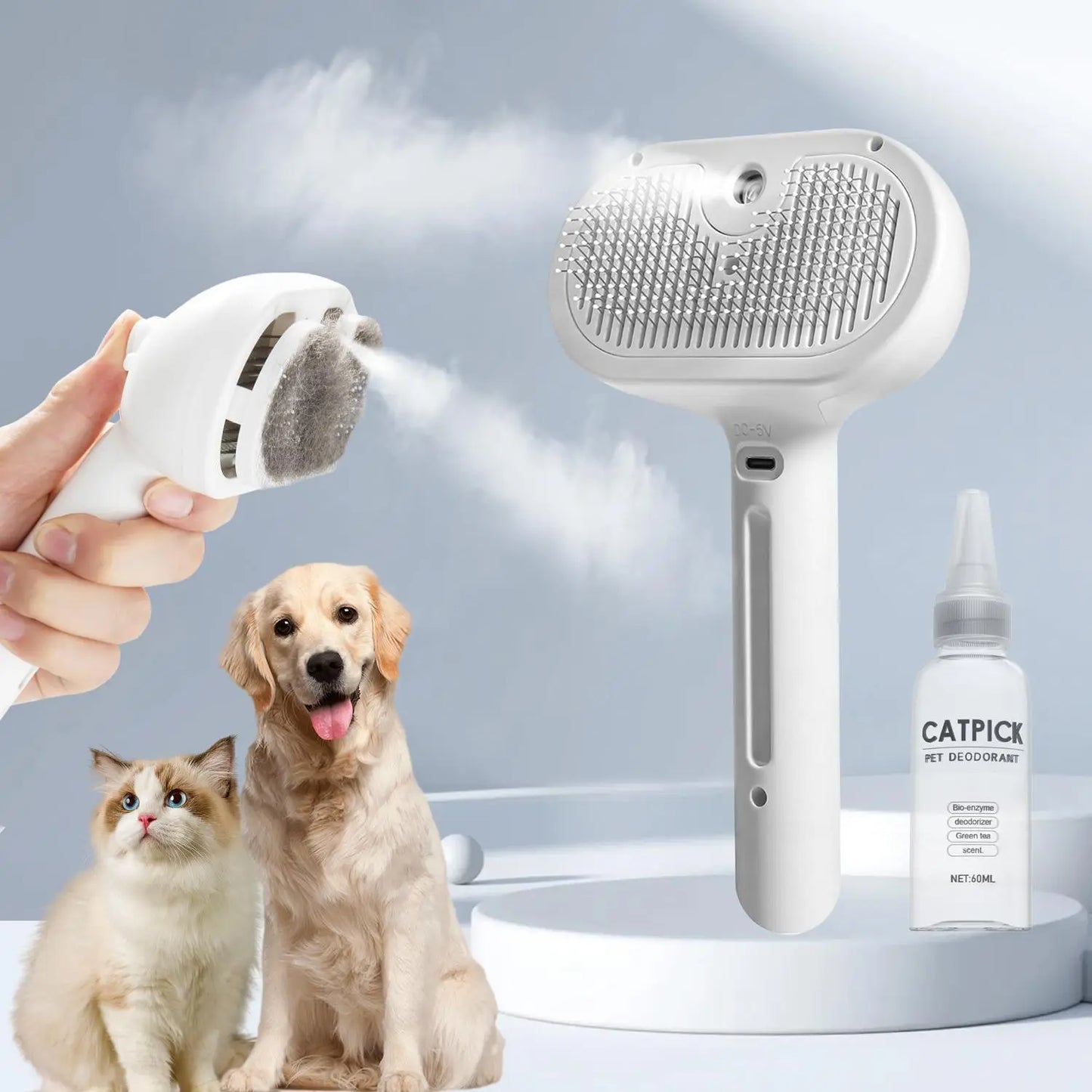 Pet Hair Removal Comb with Shedding Button - 1-Piece Brush for Cats and Dogs, Ideal for Grooming and Massage