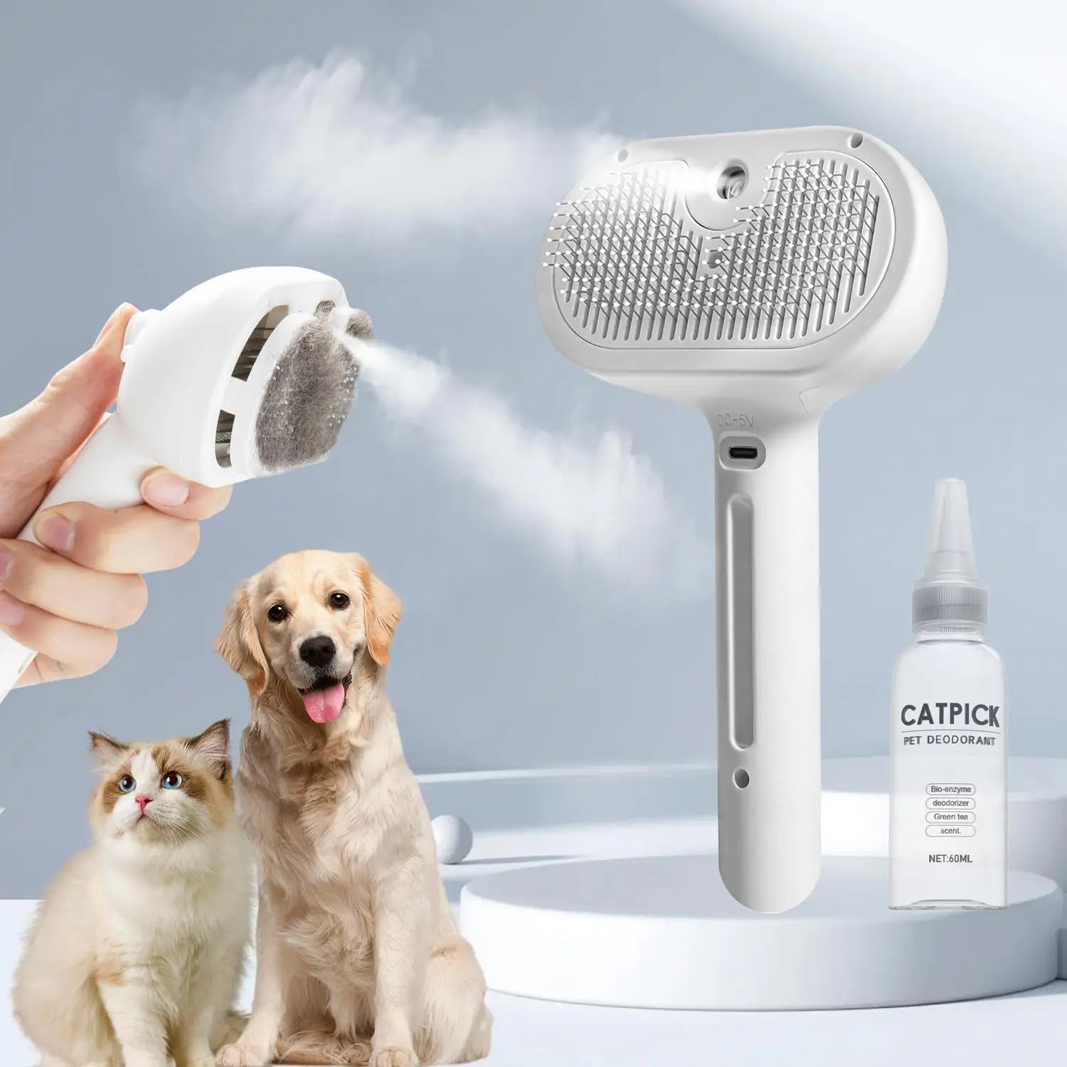 Pet Hair Removal Comb with Shedding Button - 1-Piece Brush for Cats and Dogs, Ideal for Grooming and Massage