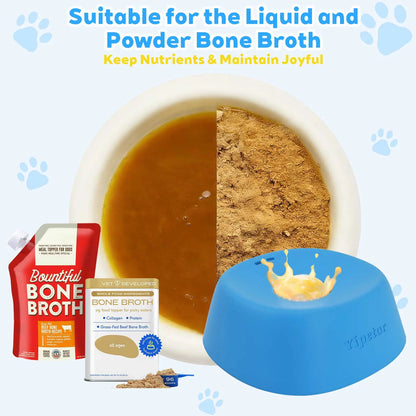 Yipetor Slow Feeder Dog Bowls with Built-In Rolling Ball for Liquid Treats - No Spill Bone Broth and Multi-Purpose Puppy Yogurt Feeder for All Breeds and Dietary Supplement/Post-Op Nutrition