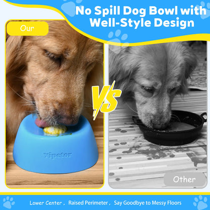 Yipetor Slow Feeder Dog Bowls with Built-In Rolling Ball for Liquid Treats - No Spill Bone Broth and Multi-Purpose Puppy Yogurt Feeder for All Breeds and Dietary Supplement/Post-Op Nutrition