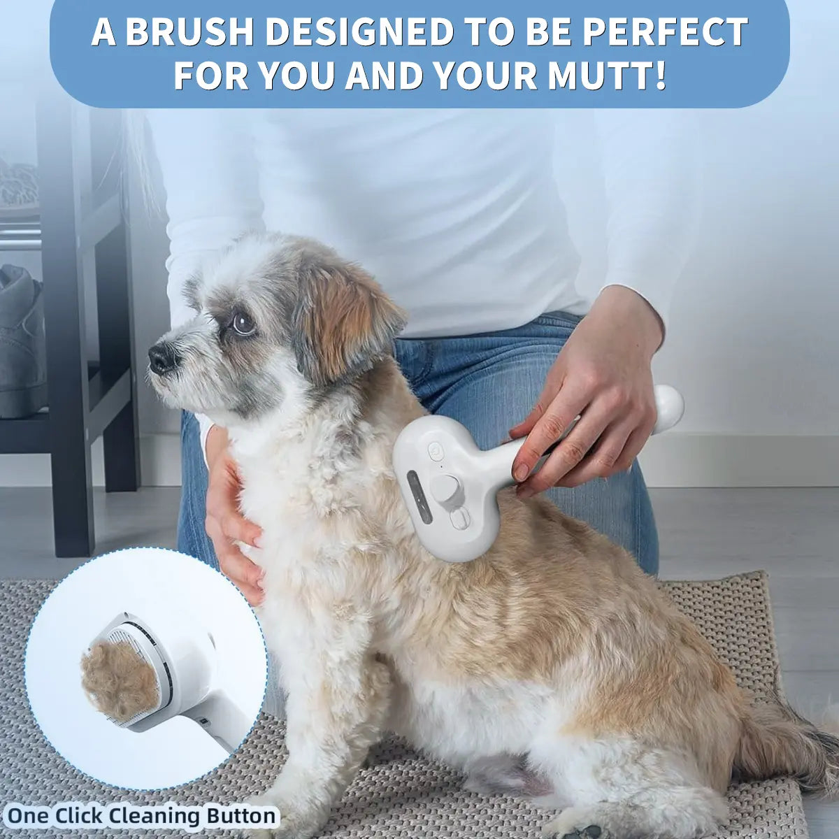 Pet Hair Removal Comb with Shedding Button - 1-Piece Brush for Cats and Dogs, Ideal for Grooming and Massage