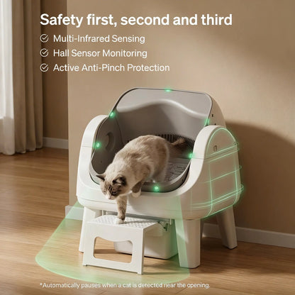Petpivot Autoscooper 12 Lite Open Top Self-Cleaning Cat Litter Box with Advanced Safety Sensors and Senior Cat Access Features
