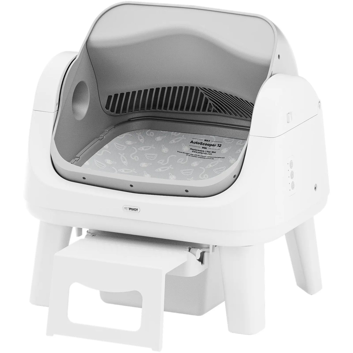 Petpivot Autoscooper 12 Lite Open Top Self-Cleaning Cat Litter Box with Advanced Safety Sensors and Senior Cat Access Features
