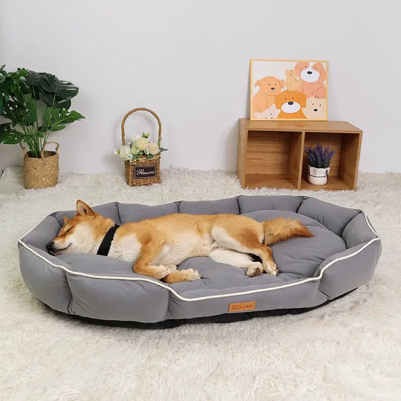 Luxurious All-Season Dog Bed: Plush Anti-Slip Sofa for Cats & Dogs – Cozy Washable Cushion with Warm Support