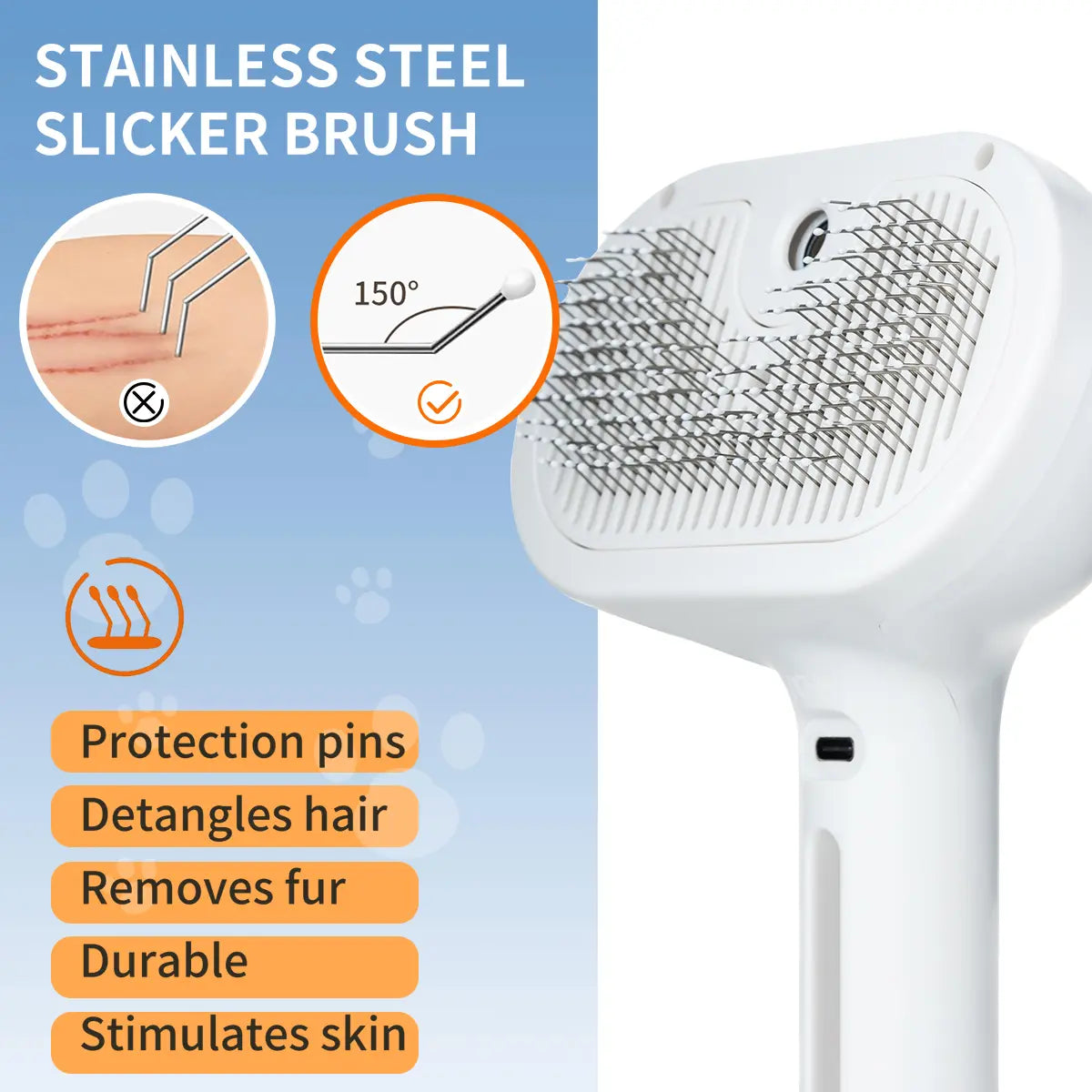 Pet Hair Removal Comb with Shedding Button - 1-Piece Brush for Cats and Dogs, Ideal for Grooming and Massage