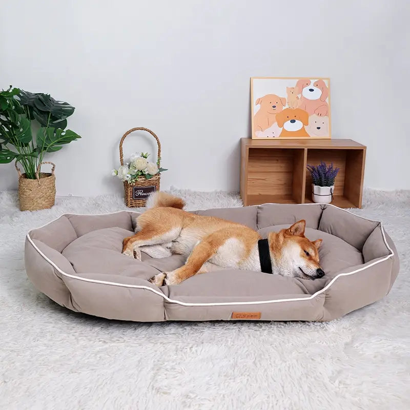 Luxurious All-Season Dog Bed: Plush Anti-Slip Sofa for Cats & Dogs – Cozy Washable Cushion with Warm Support