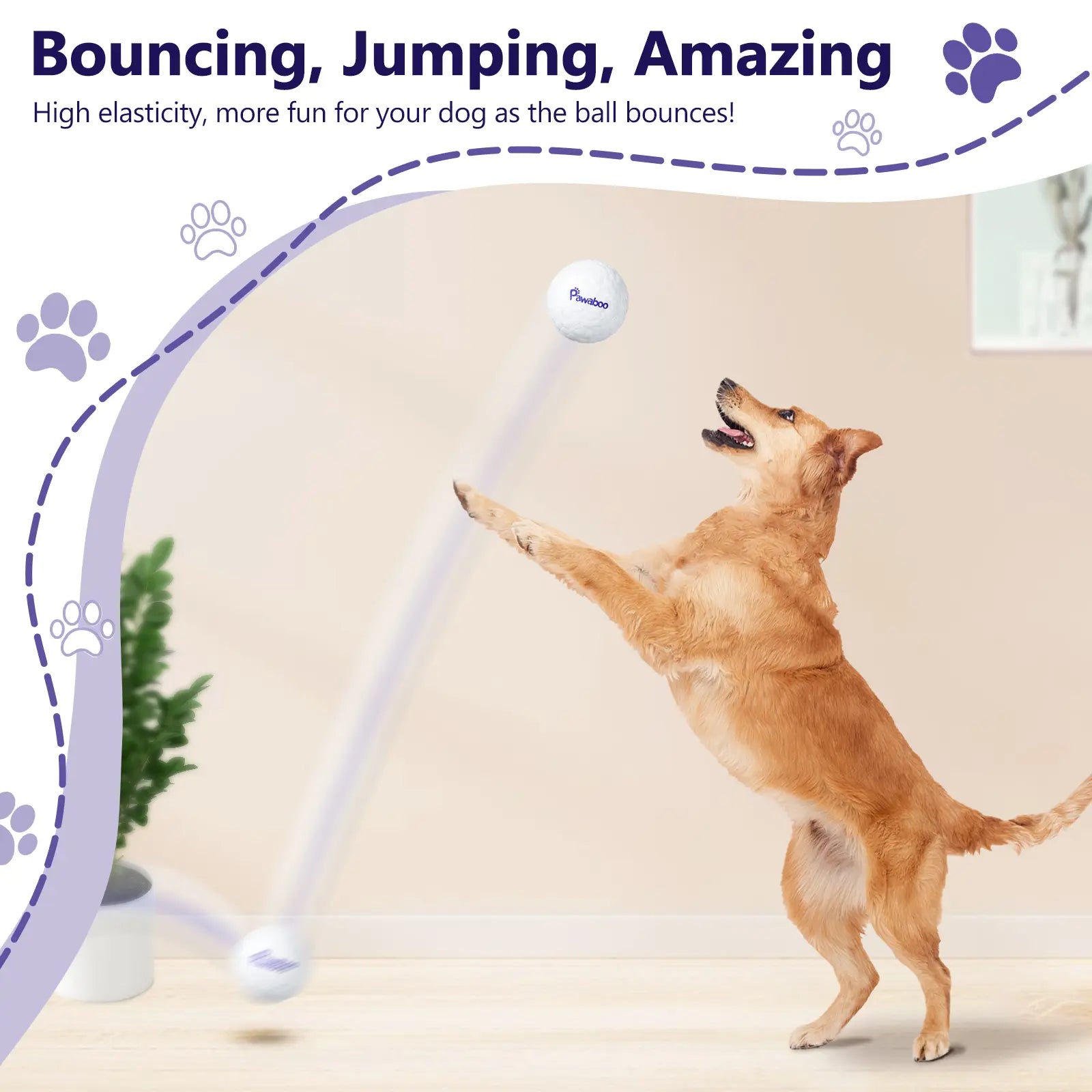 Indestructible Dog Tennis Balls for Aggressive Chewers - Interactive High Bounce Fetch Toys for Large, Medium, Small Dogs and Puppies