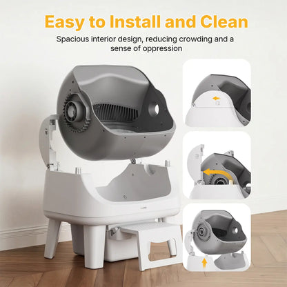 Petpivot Autoscooper 12 Lite Open Top Self-Cleaning Cat Litter Box with Advanced Safety Sensors and Senior Cat Access Features