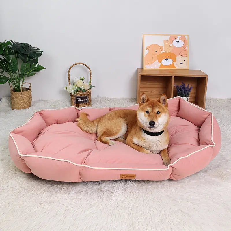Luxurious All-Season Dog Bed: Plush Anti-Slip Sofa for Cats & Dogs – Cozy Washable Cushion with Warm Support