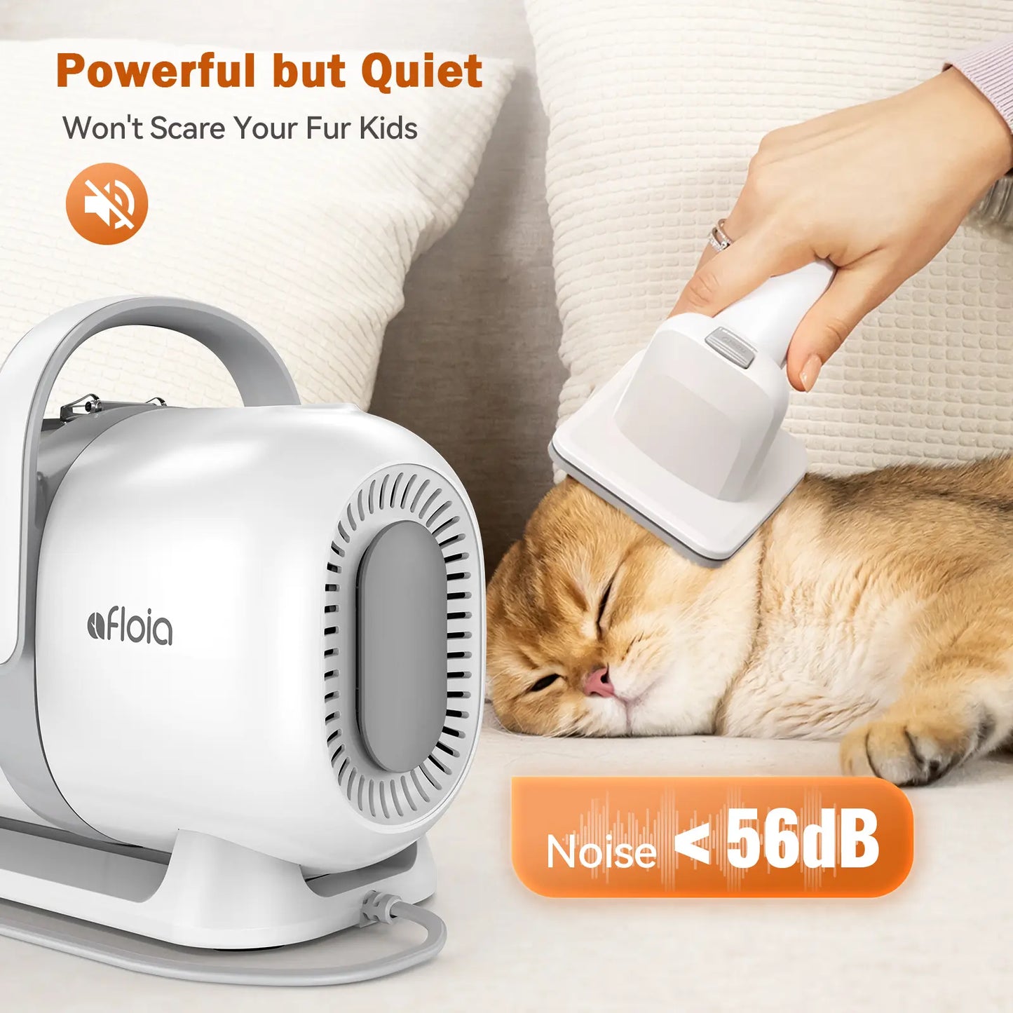 Afloia Professional Dog Grooming Kit: Vacuum Grooming Tools, Dog Clippers, and Low Noise Hair Remover for Shedding Pets
