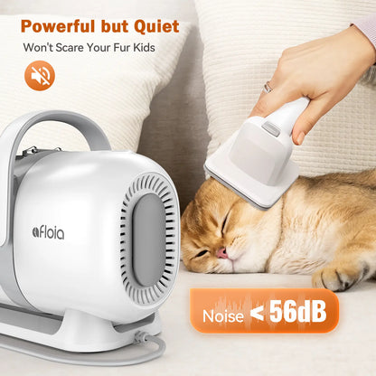 Afloia Professional Dog Grooming Kit: Vacuum Grooming Tools, Dog Clippers, and Low Noise Hair Remover for Shedding Pets