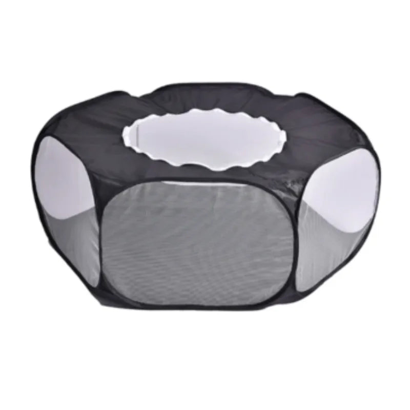 Transparent Portable Pet Playpen - Folding Tent for Dogs, Cats, Hamsters, Rabbits, and Guinea Pigs
