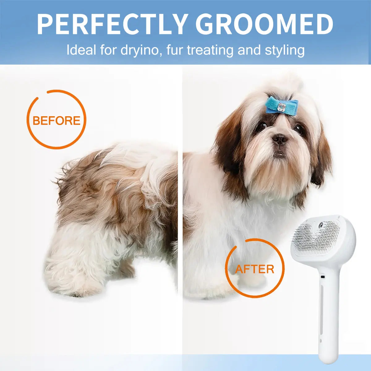 Pet Hair Removal Comb with Shedding Button - 1-Piece Brush for Cats and Dogs, Ideal for Grooming and Massage