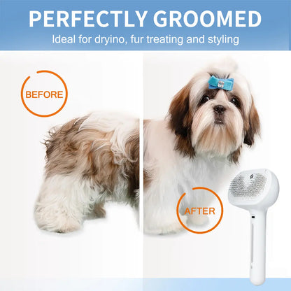 Pet Hair Removal Comb with Shedding Button - 1-Piece Brush for Cats and Dogs, Ideal for Grooming and Massage