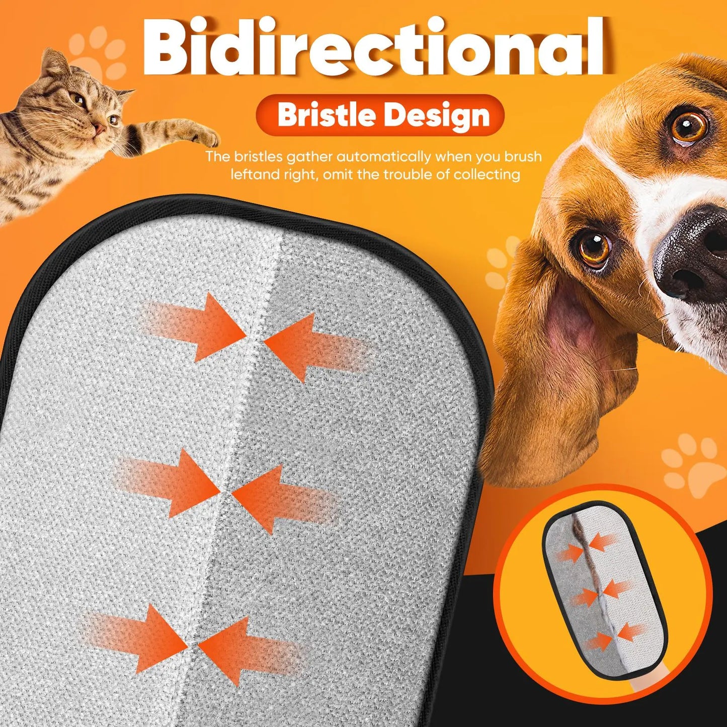 Electrostatic Reusable Pet Hair Removal Gloves for Efficient Cleaning of Furniture, Carpets, and Car Interiors