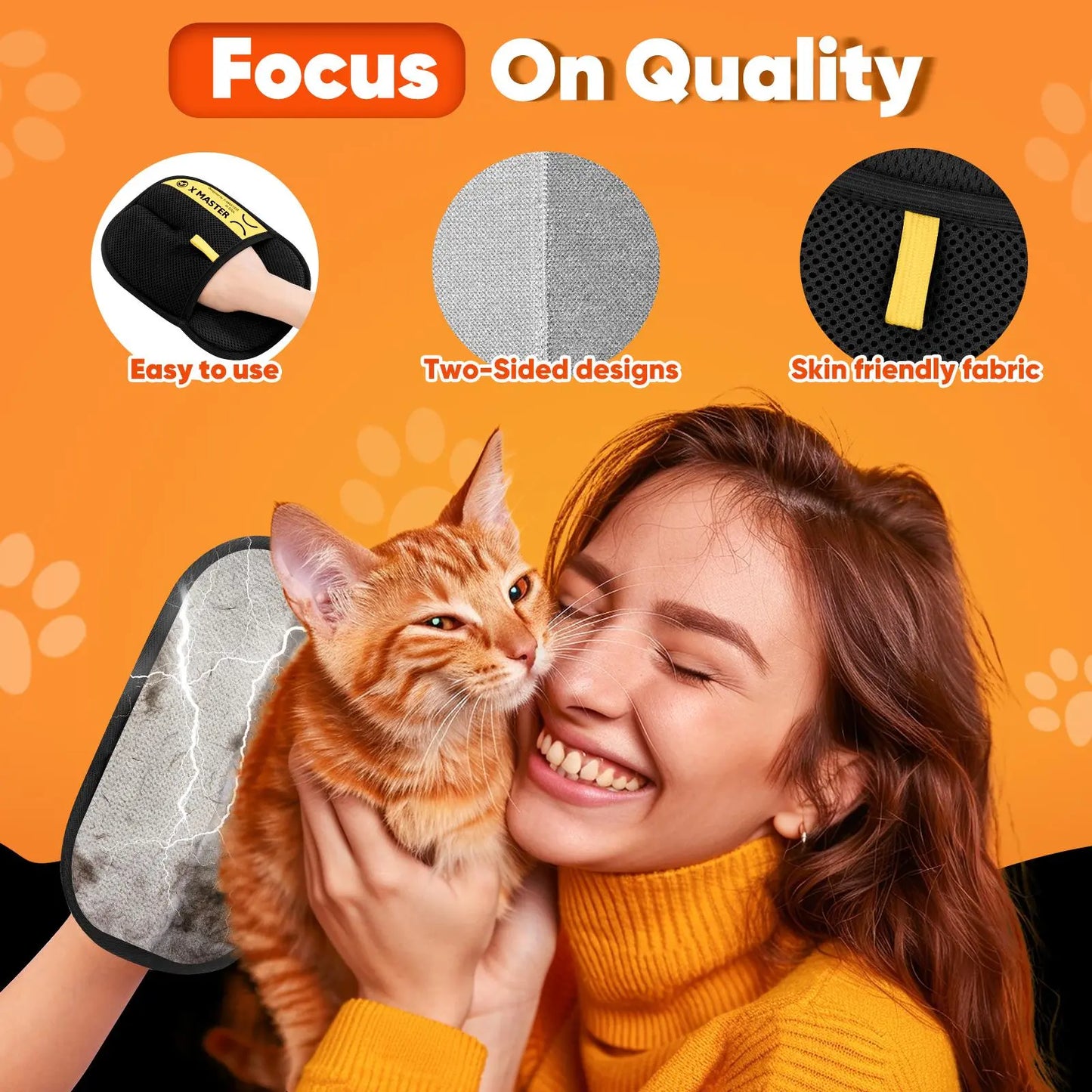 Electrostatic Reusable Pet Hair Removal Gloves for Efficient Cleaning of Furniture, Carpets, and Car Interiors