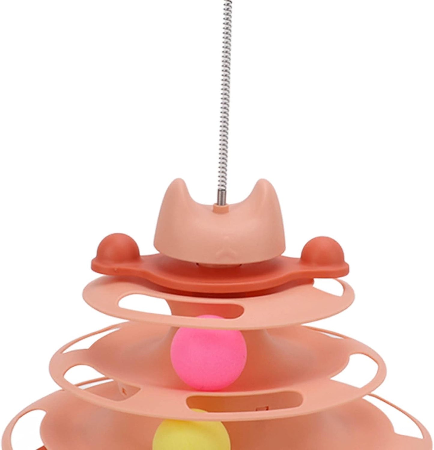 Interactive 4-Level Cat Ball Track Toy with Feather Stick - Engaging Indoor Play for Kittens and Cats