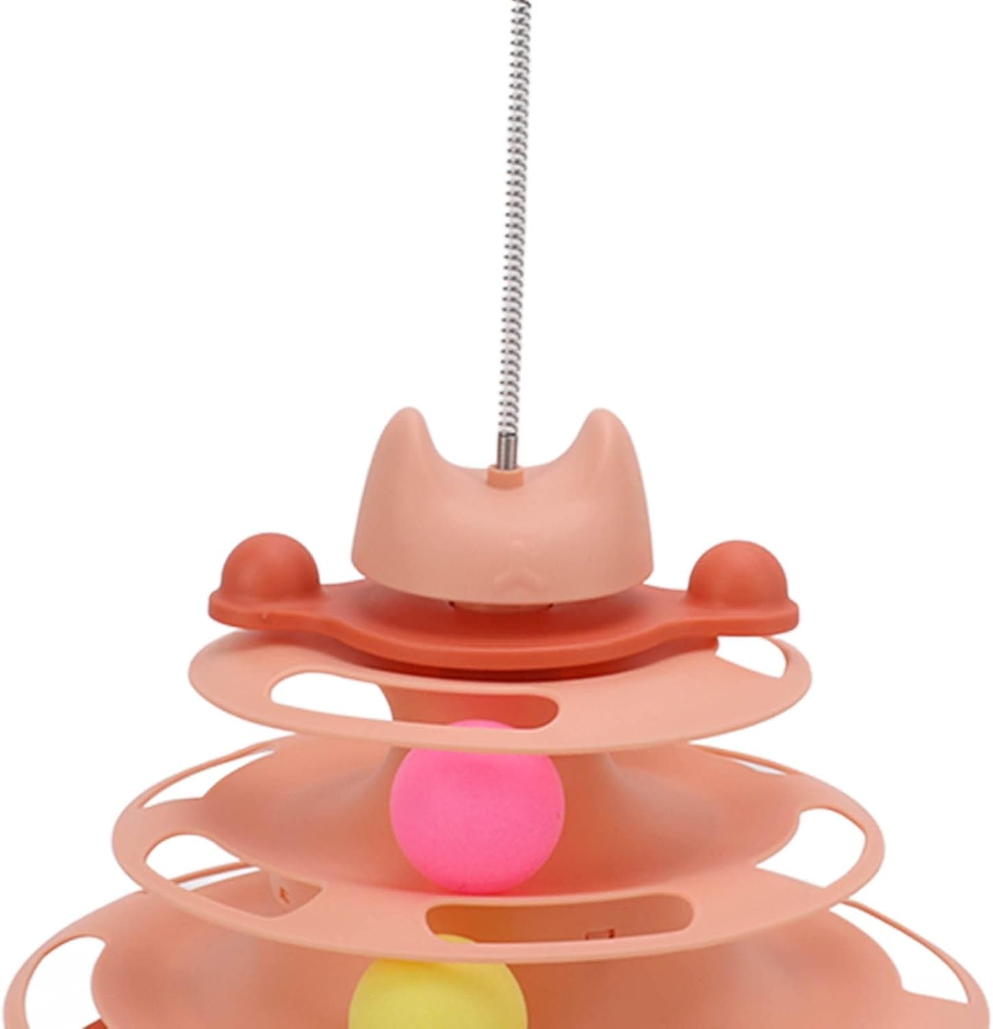 Interactive 4-Level Cat Ball Track Toy with Feather Stick - Engaging Indoor Play for Kittens and Cats